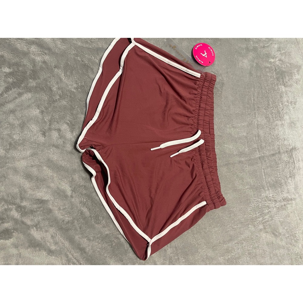 Always Athletic Shortsβ White Trim Lounge Running Maroon XL